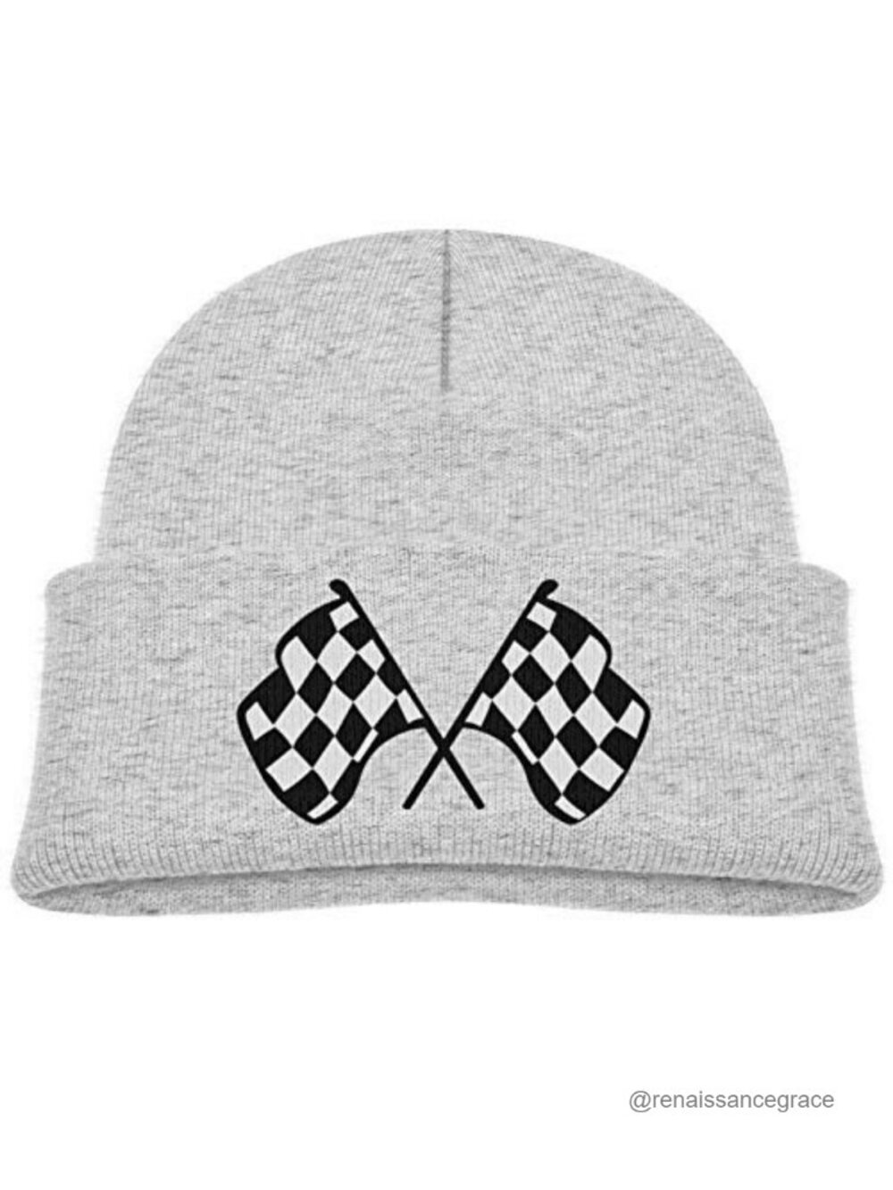 Newborn Baby Beanie Hats Checkered Flag Unisex Cotton Spandex Winter Cap